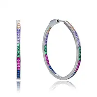 MOISS Hravé stříbrné náušnice kruhy s barevnými zirkony E0001878