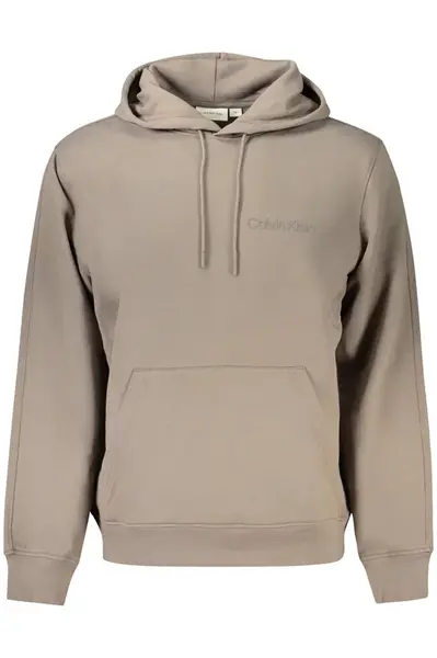 Pánská hnědá mikina Calvin Klein s kapucí