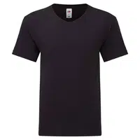 Černé pánské tričko Iconic V-Neck Fruit of the Loom