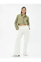 Koton dlouhý rukáv s kapsou detailní crop top