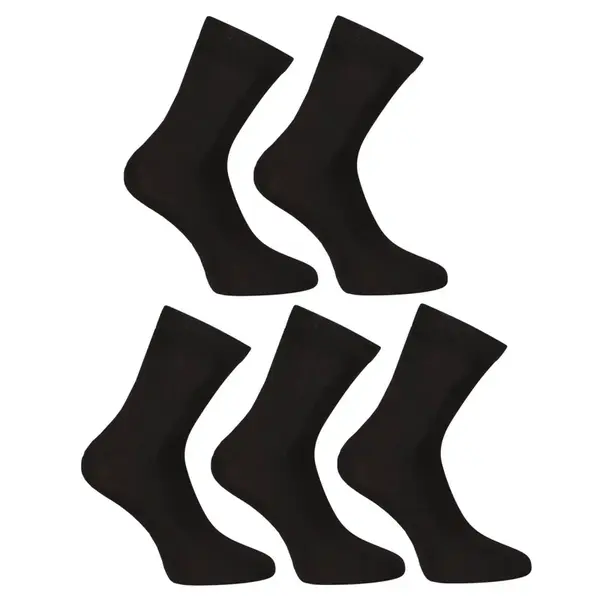 5PACK ponožky členkové bambusové čierne (5PBK01) XL