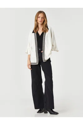 Koton Krátké Kimono Etnické Detail Krátký rukáv Prádlo Smíšené
