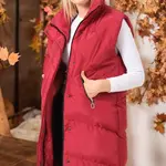 Z6743 DEWBERRY LADIES' VEST-PLAIN BURGUNDY