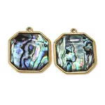 304 Stainless Steel & Natural Paua Shell Pendants