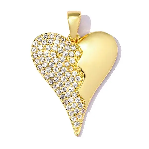 Brass Micro Pave Clear Cubic Zirconia Pendants