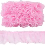 10M Polyester Pleated Lace Trim Ribbon