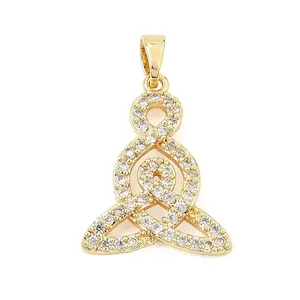 Brass Micro Pave Clear Cubic Zirconia Pendants