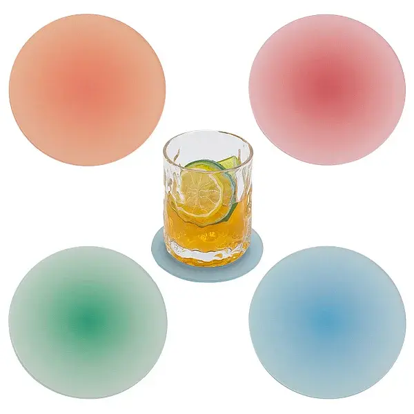 4Pcs 4 Colors Gradient Color Acrylic Cup Mats