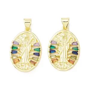 Rack Plating Brass Micro Pave Cubic Zirconia Pendants