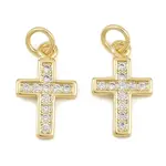 Brass Micro Pave Clear Cubic Zirconia Pendants