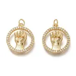 Brass Micro Pave Clear Cubic Zirconia Pendants