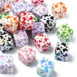 30Pcs UV Plating Acrylic Printed Beads