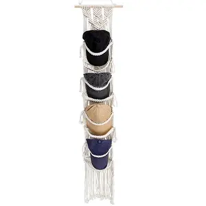 1Pc Cotton with Wood Wall Hat Hanger
