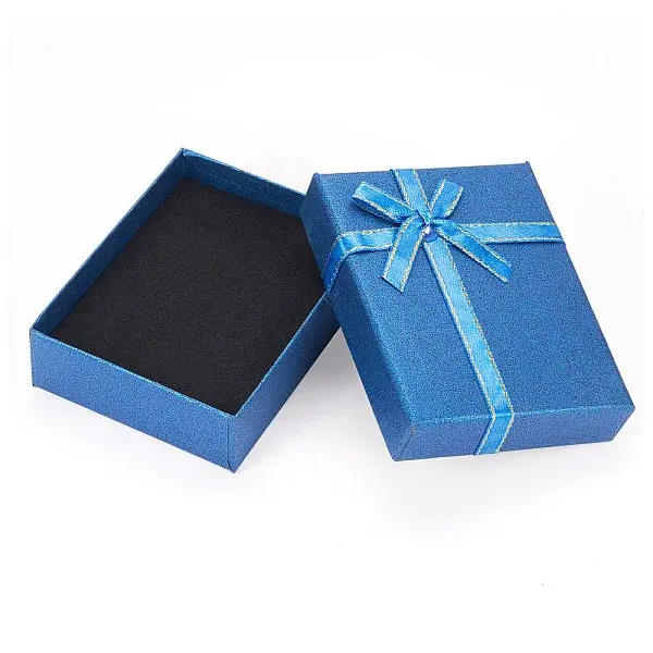 Rectangle Paper Jewelry Set Storage Boxes with Bowknot