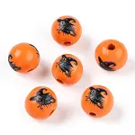 Halloween Theme Wood European Beads