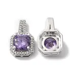 Brass Pave Cubic Zirconia with Glass Pendants