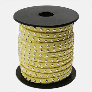 Silver Aluminum Studded Faux Suede Cord