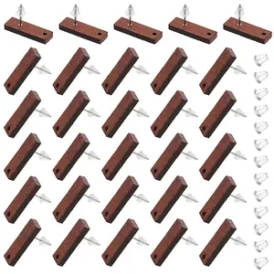 60Pcs Aspen Wood Stud Earring Findings