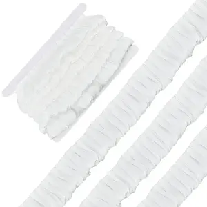 5M Polyester Double Layer Pleated Lace Ribbon