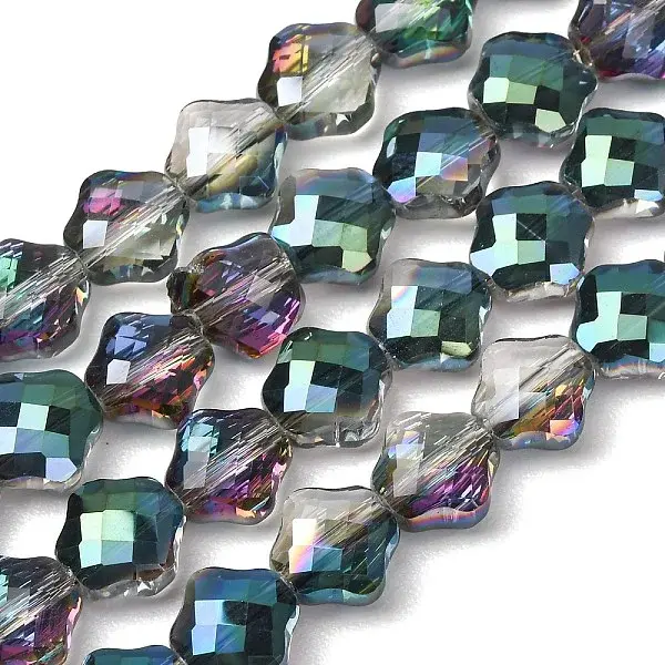 Electroplate Transparent Glass Beads Strands