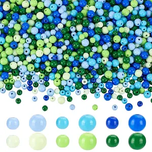 1200Pcs 12 Styles Opaque Acrylic Beads