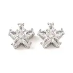 Brass Micro Pave Clear Cubic Zirconia Beads