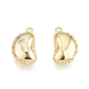 Brass Pave Clear Cubic Zirconia Charms