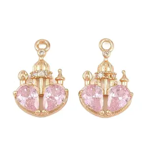 Brass Pave Cubic Zirconia Pendants