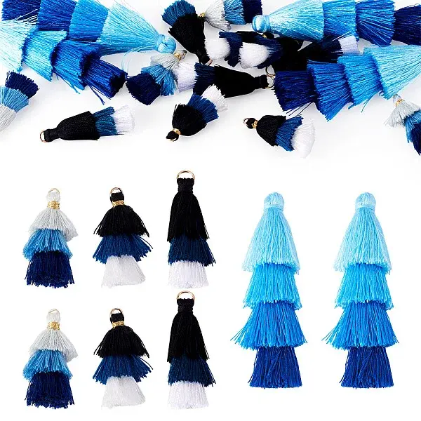 16Pcs 4 Styles Nylon Tassel Decorations