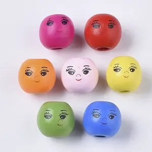 Spray Painted Natural Wood Beads