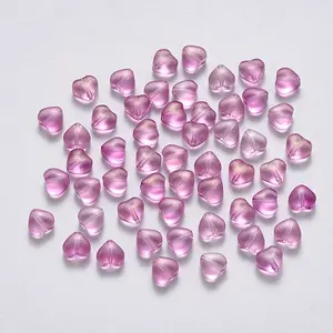 Transparent Spray Painted Glass Beads