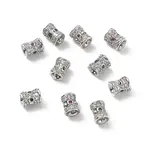 Brass Micro Pave Cubic Zirconia Beads