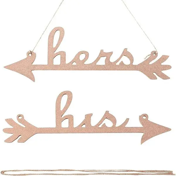 His and Hers Arrow Chair Signs Banner