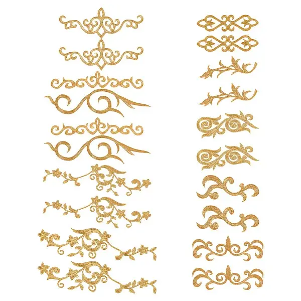 Embroidery Iron on/Sew on Polyester Ribbon Patches Sets