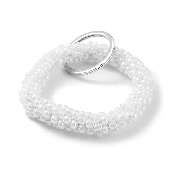 Glass Beaded Bracelet Wrist Keychain