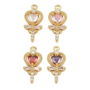 Brass Micro Pave Cubic Zirconia Pendants