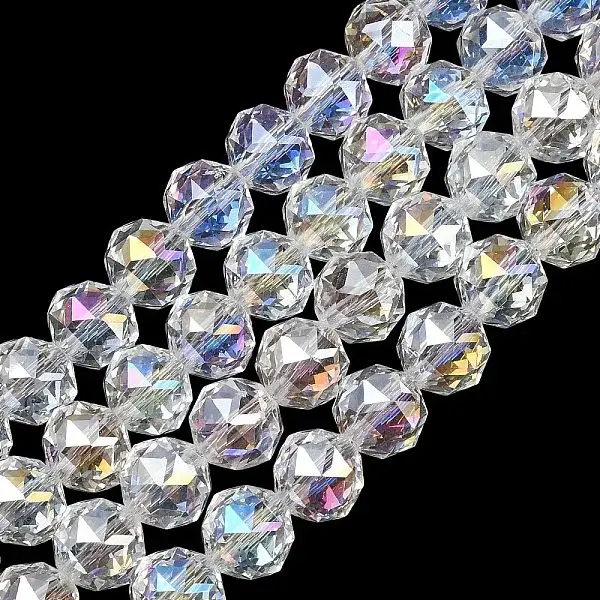 Transparent Electroplate Glass Beads Strands