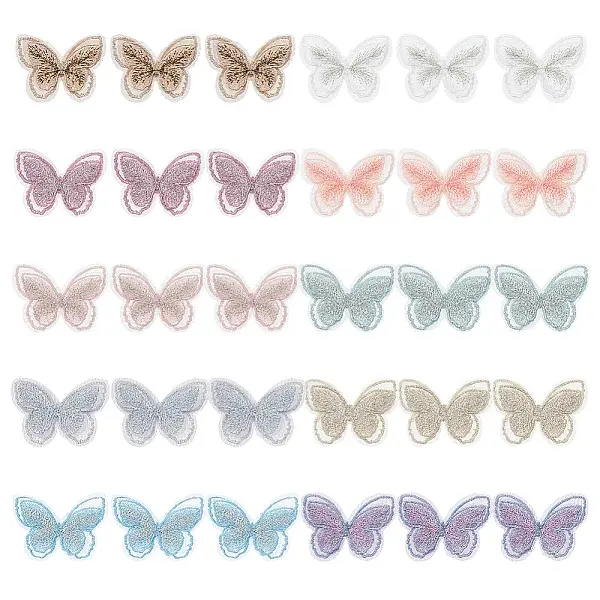30Pcs 10 Colors Polyester Sew On Patches