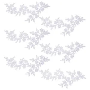 6Pcs Flower Embroider Thread Iron on/Sew On Patches