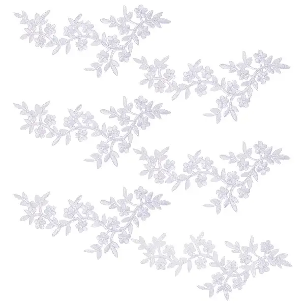 6Pcs Flower Embroider Thread Iron on/Sew On Patches