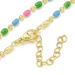 Brass Enamel Column Link Chain Necklaces