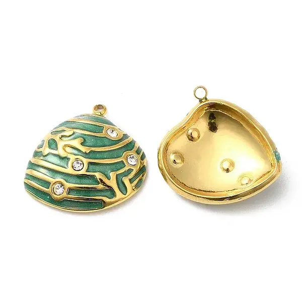 304 Stainless Steel Rhinestone Pendants