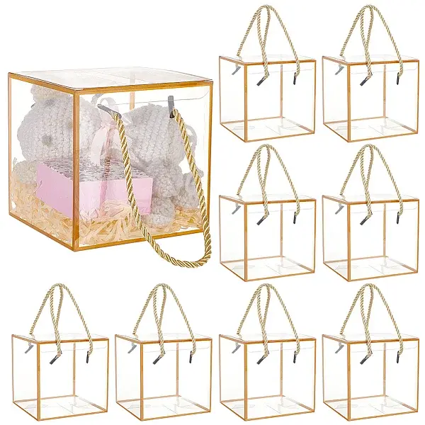 Transparent PET Plastic Gift Tote Boxes