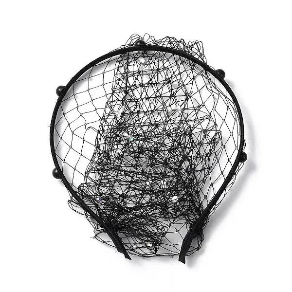 Bridal Rhinestones Mesh Veil Cloth Hair Bands