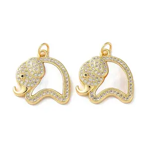 Brass Micro Pave Cubic Zirconia Pendants