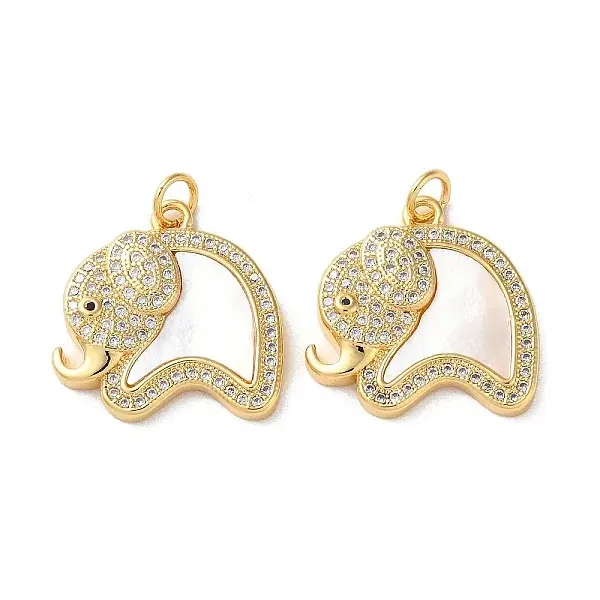 Brass Micro Pave Cubic Zirconia Pendants