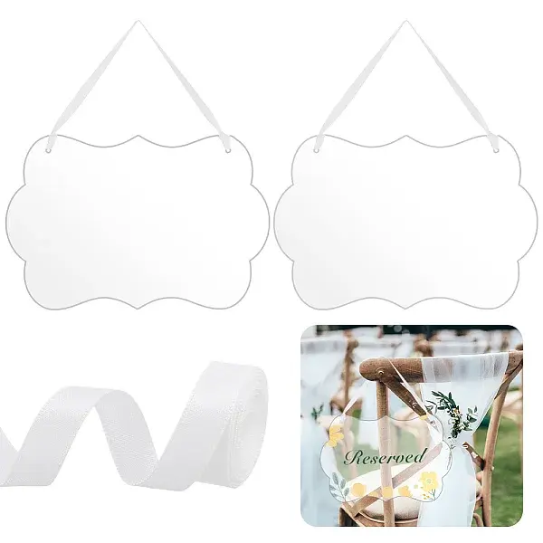 2Pcs Acrylic Clear Big Pendants