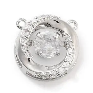 Brass Micro Pave Clear Cubic Zirconia Pendants
