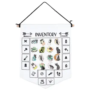 Polyester Canvas Wall Hanging Brooch Jewelry Storage