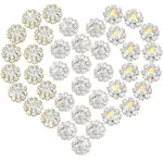 70pcs 3 Styles Cubic Zirconia with Alloy Cabochons